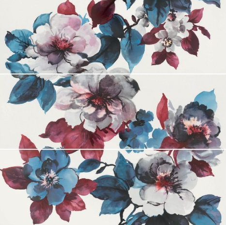 48x48 Eclettica Flower Print Matte Smooth Porcelain Tile