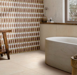 Light Cream - 24x24 Mystone Limestone Natural Stone-Look Matte Smooth Porcelain Tile