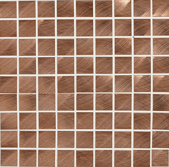 1x1 Structure Mosaic Metallic-Look Brushed Polished Metal Tile Copper Brown