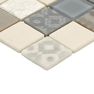 Graphite Blue - 12x12 Uptown Glass Straight Joint Mosaic Mixed-Color Glossy Smooth Glass Tile