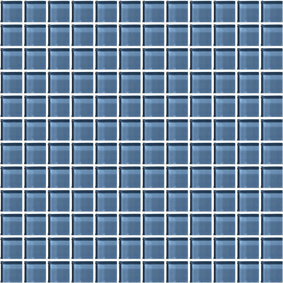 1x1 Color Appeal Mosaic Solid-Color Glossy Smooth Glass Tile Steel Blue