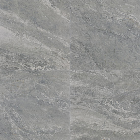 12x12 Perpetuo Light Veining Natural Marble-Look Matte Smooth Porcelain Tile Silver Gray