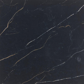 Midnight Black - 12x12 Perpetuo Light Veining Natural Marble-Look Matte Smooth Porcelain Tile