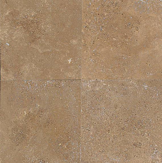12x12 Travertine Light Veining Natural Travertine-Look Honed Natural Travertine Tile Walnut Brown