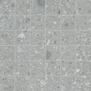 Soft Gray - 12x12 Assemble Fragment Shard Grid Mosaic Stone-Look Matte Smooth Porcelain Tile