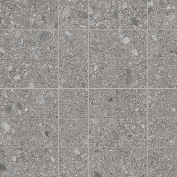 2x2 Assemble Fragment Shard Grid Mosaic Stone-Look Matte Smooth Porcelain Tile Deep Gray