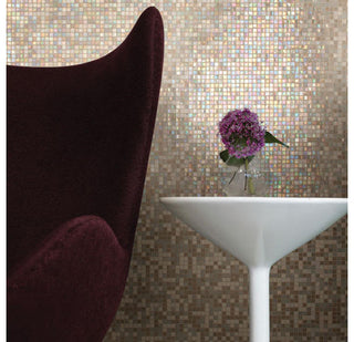 Beige - 12x12 City Lights Straight Joint Mosaic Mixed-Color Glossy Undulated Glass Tile