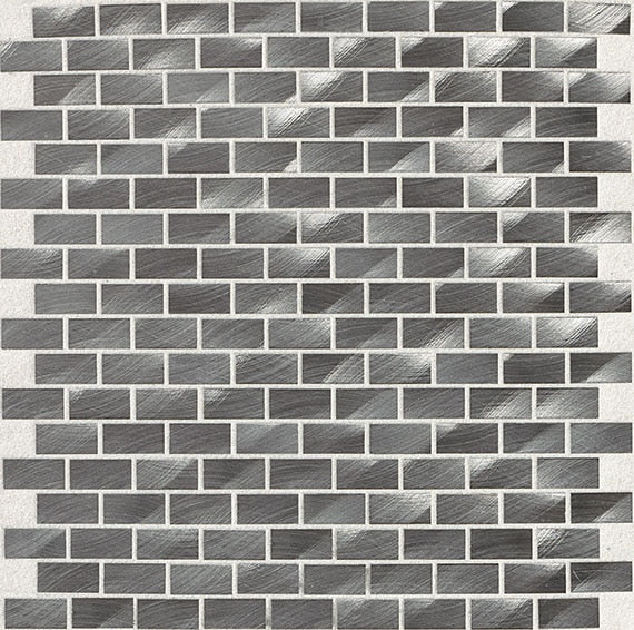 1/2x1 Structure Subway Pattern Mosaic Metallic-Look Brushed Polished Metal Tile Silver Gray