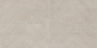Light Greige - 12x24 Chord Chevron Natural Concrete-Look Matte Textured Porcelain Tile