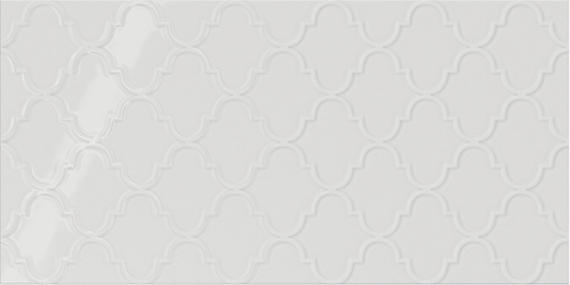 12x24 Showscape Arabesque Patterned Solid-Color Glossy Embossed Ceramic Tile Glossy White