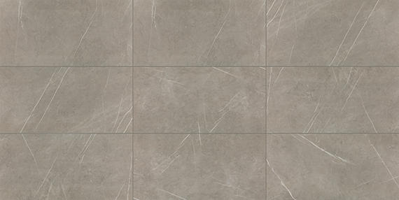 12x24 Platinum Natural Stone-Look Glossy Smooth Porcelain Tile Warm Gray