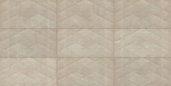 12x24 Perpetuo Light Veining Patterned Marble-Look Satin 3D-Geometric Porcelain Tile Warm Beige