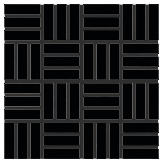 1x3 Color Wheel Mosaic Lattice Weave Mosaic Solid-Color Matte Smooth Ceramic Tile Black