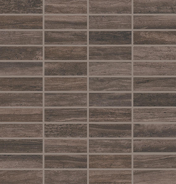 1x3 Articulo Straight Joint Mosaic Stone-Look Matte Smooth Porcelain Tile Dark Brown