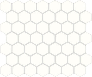 White - 12x14 Color Wheel Mosaic Hexagon Mosaic Solid-Color Glossy Smooth Ceramic Tile