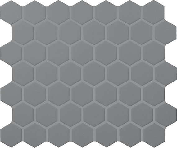 11/2 Color Wheel Mosaic Hexagon Mosaic Solid-Color Matte Smooth Ceramic Tile Gray