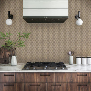 Light Brown - 12x10 Moroccan Concrete Hexagon Mosaic Concrete-Look Matte Smooth Porcelain Tile