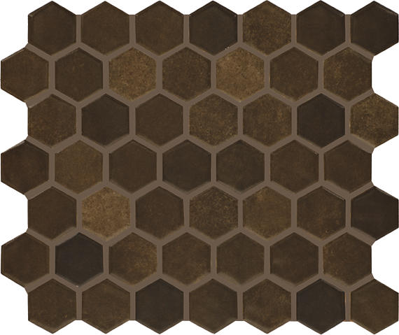 11/2 Studio Haven Hexagon Mosaic Solid-Color Matte Smooth Ceramic Tile Deep Brown