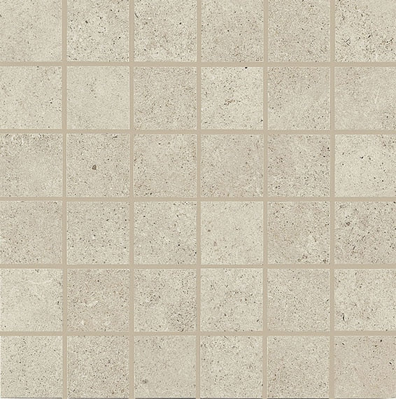 2x2 Haut Monde Straight Joint Grid Mosaic Stone-Look Matte Smooth Porcelain Tile Soft Beige