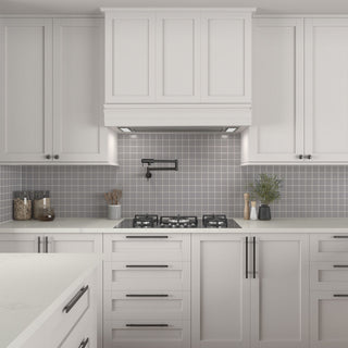 Gray - 12x24 Color Wheel Mosaic Straight Joint Mosaic Solid-Color Glossy Smooth Ceramic Tile