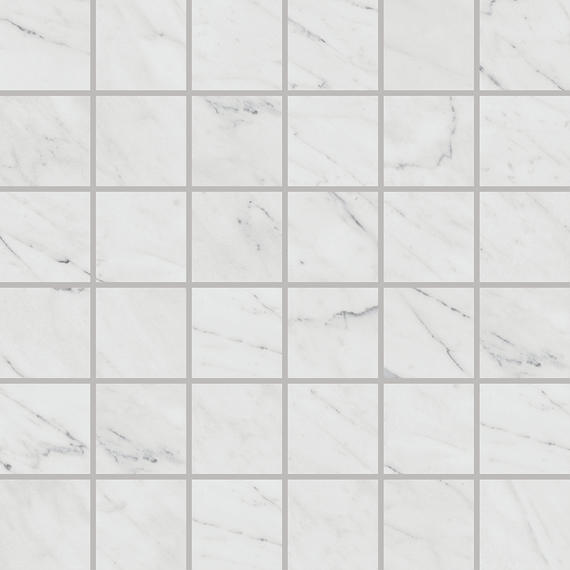 2x2 Marble Attache Lavish Mosaic Marble-Look Matte Smooth Porcelain Tile Soft White