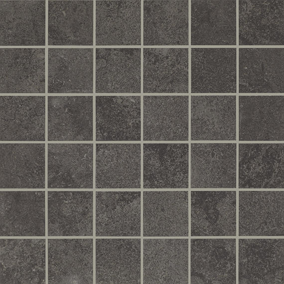 12x12 Haddonstone Straight Joint Mosaic Stone-Look Matte Smooth Porcelain Tile Velvet Black