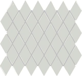 Light Gray - 12x13 Color Story Mosaics Diamond Mosaic Solid-Color Glossy Smooth Ceramic Tile
