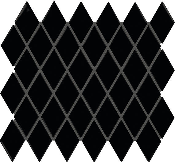 2x3 Color Story Mosaics Diamond Mosaic Solid-Color Matte Smooth Ceramic Tile Pure Black