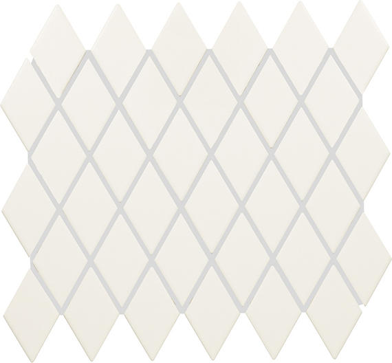 2x3 Color Wheel Retro Diamond Mosaic Solid-Color Matte Smooth Ceramic Tile Soft White