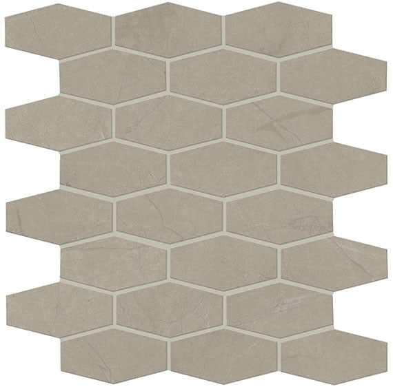 2x3 Classentino Marble Hexagon Honeycomb Mosaic Marble-Look Matte Smooth Porcelain Tile Soft Gray