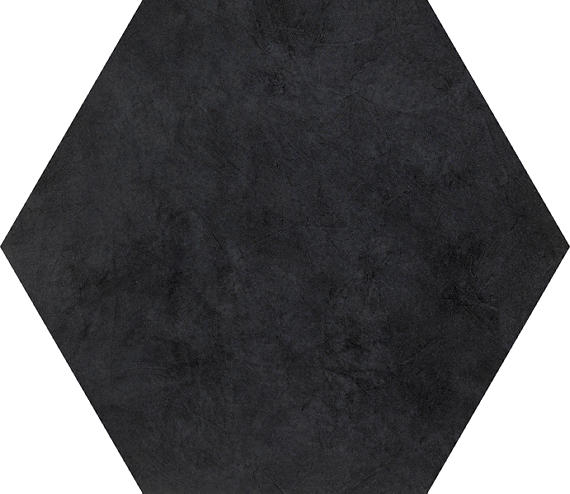 24x20 Bee Hive Hexagon Natural Concrete-Look Matte Smooth Porcelain Tile Deep Black