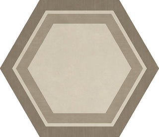 Warm Tan - 24x20 Bee Hive Hexagon Patterned Concrete-Look Matte Smooth Porcelain Tile