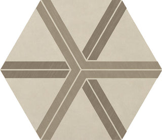 Tan - 24x20 Bee Hive Hexagon Intricate Geometry Patterned Concrete-Look Matte Smooth Porcelain Tile