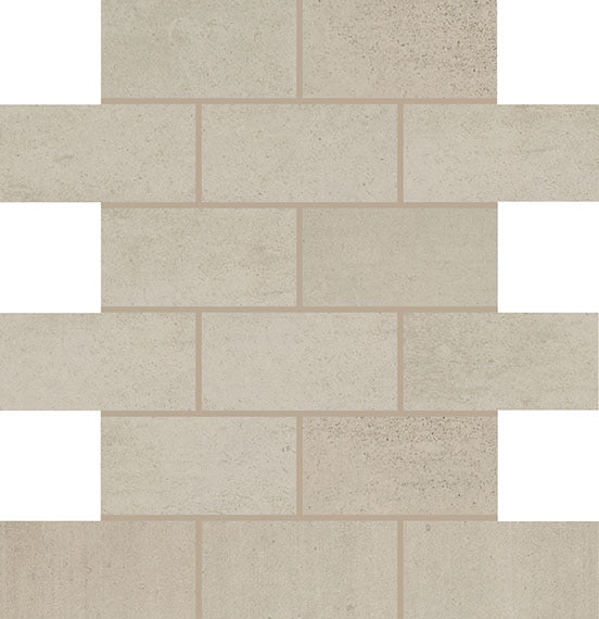 2x4 Modern Hearth Mosaic Concrete-Look Matte Smooth Porcelain Tile Warm Taupe