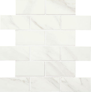 Soft White - 12x12 Mirasol Mosaic Marble-Look Matte Smooth Porcelain Tile