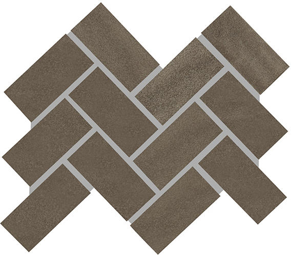 2x4 Artezen Herringbone Mosaic Solid-Color Glossy Smooth Ceramic Tile Metallic Vibe