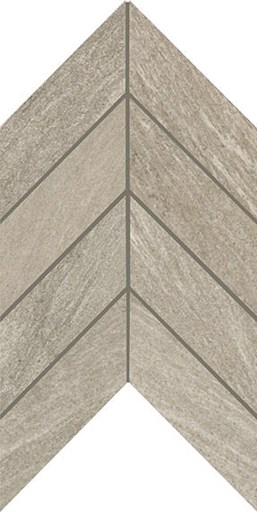2x5 Montesano Chevron Mosaic Stone-Look Matte Textured Porcelain Tile Light Brown