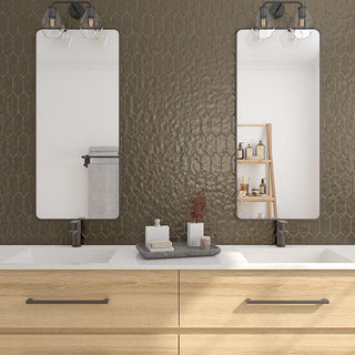Metallic Vibe - 11x12 Artezen Picket Mosaic Solid-Color Glossy Smooth Ceramic Tile