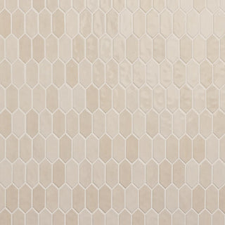Warm Taupe - 12x11 Studio Haven Picket Mosaic Solid-Color Glossy Smooth Ceramic Tile