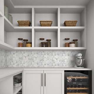 Storm Gray - 12x12 Raine Hexagon Mosaic Mixed-Color Honed Smooth Marble Tile