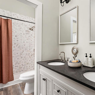 Marble White - 12x12 Raine Hexagon Mosaic Marble-Look Honed Smooth Marble Tile