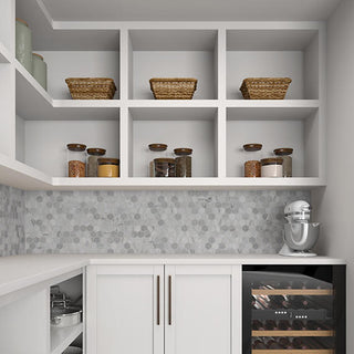 Slate Gray - 13x13 Fonte Hexagon Mosaic Marble-Look Honed Natural Marble Tile