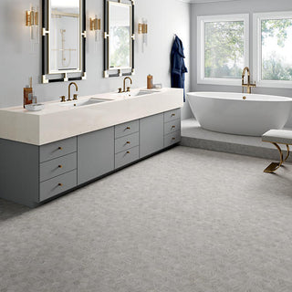 Silve Gray - 13x13 Fonte Hexagon Mosaic Marble-Look Honed Natural Marble Tile