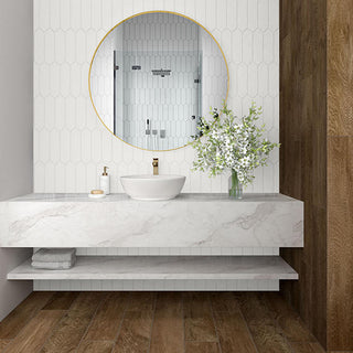 White Matte - 3x12 Stagecraft Picket Natural Solid-Color Matte Undulated Ceramic Tile