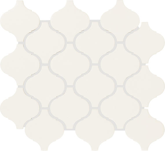 3x3 Color Wheel Retro Arabesque Mosaic Solid-Color Matte Smooth Ceramic Tile Soft White