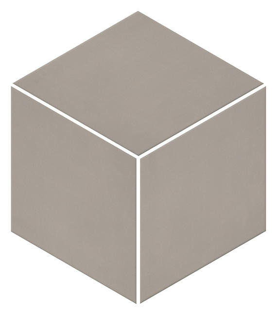 12x12 Neoconcrete Mosaic Concrete-Look Matte 3D-Geometric Cube Porcelain Tile Light Gray