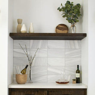 Ivory Marble - 4x12 Pietra Divina Grid Natural Stone-Look Honed Smooth Marble Tile