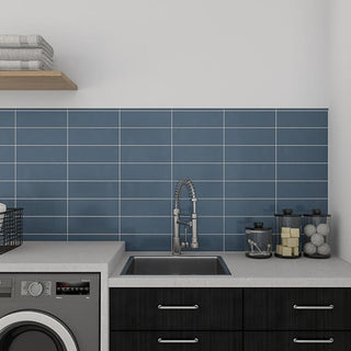 Ocean Blue - 4x12 Mythology Natural Solid-Color Glossy Undulated Ceramic Tile