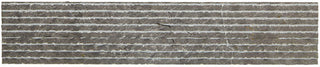 Charcoal Gray - 4x20 Marble Linear Raked Natural Marble-Look Matte Smooth Marble Tile