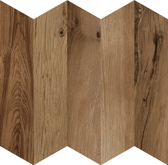 4x21 Treverksoul Chevron Natural Wood-Look Matte Smooth Porcelain Tile Natural Oak
